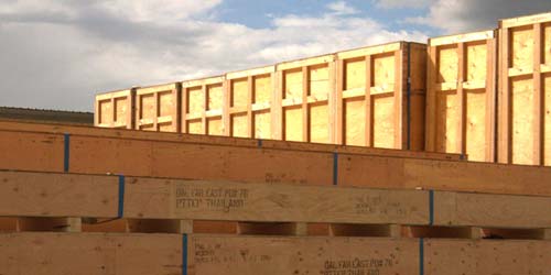 Crating and Packaging Well built crates ready for shipping.